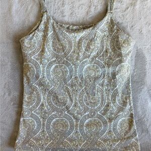 Prana Cream and Tan Paisley Tank Top